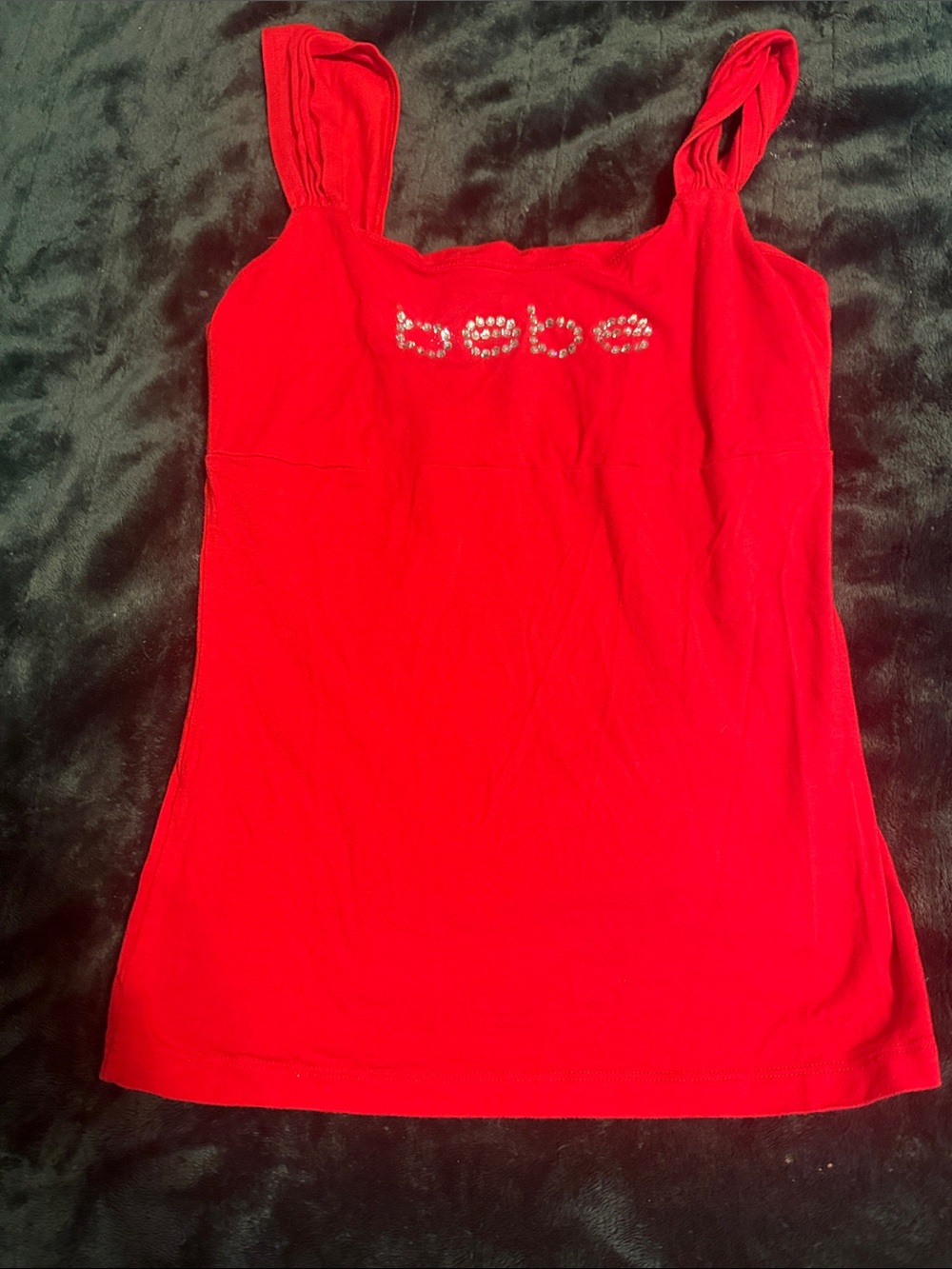 bebe Red Rhinestone Logo Tank - Picture 4 of 5